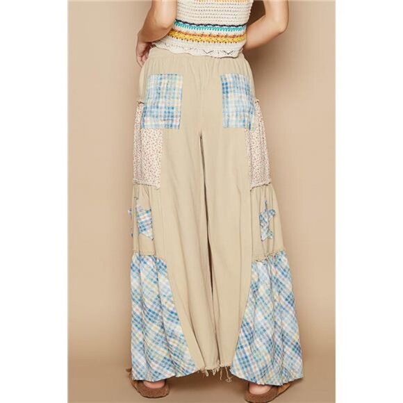 POL Drawstring Star Patch Contrast Wide Leg Pants - Picture 3 of 3